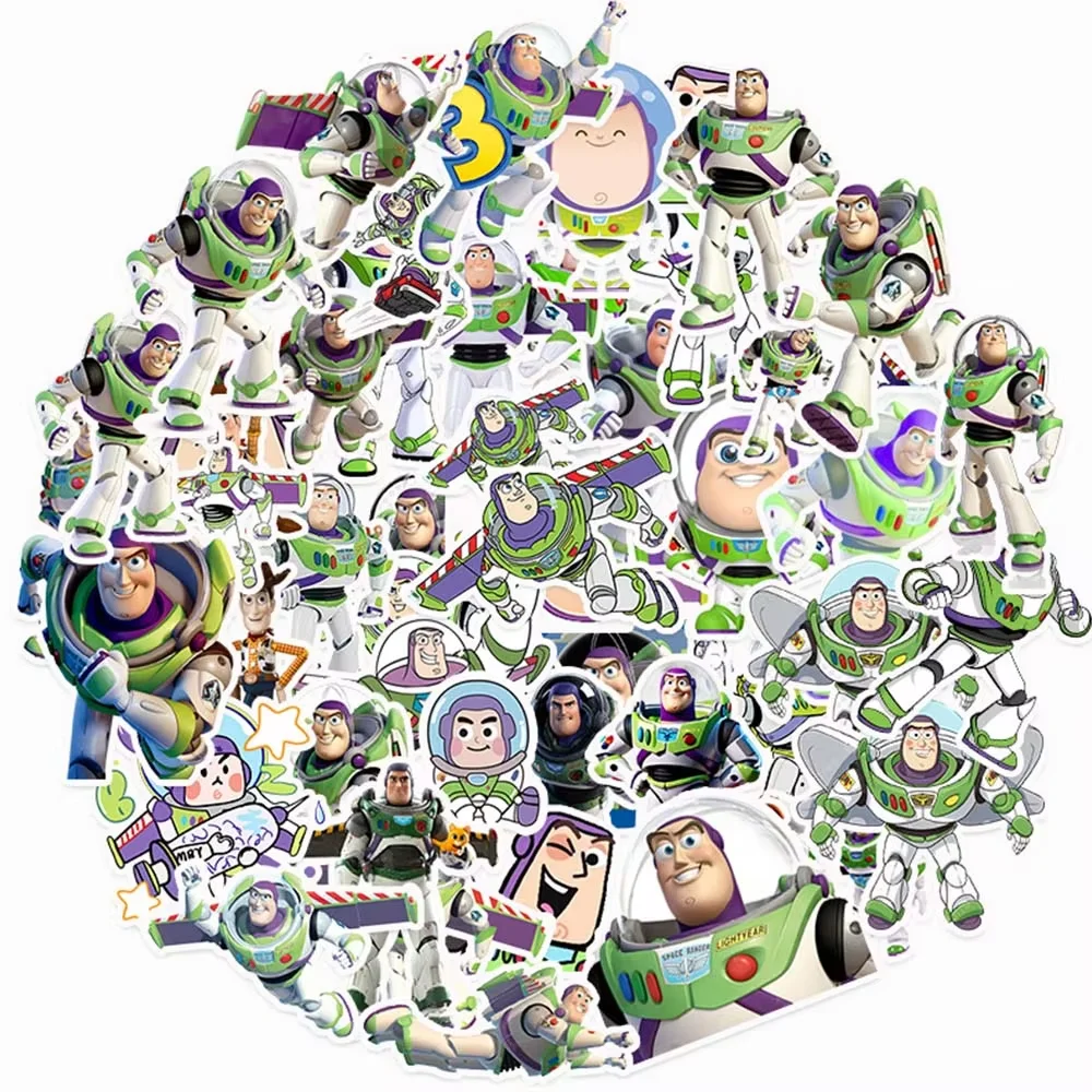 10/50 Uds. Película animada de Disney Toy Story Buzz Lightyear pegatina dibujos animados lindo divertido Graffiti calcomanía equipaje guitarra teléfono chico juguetes