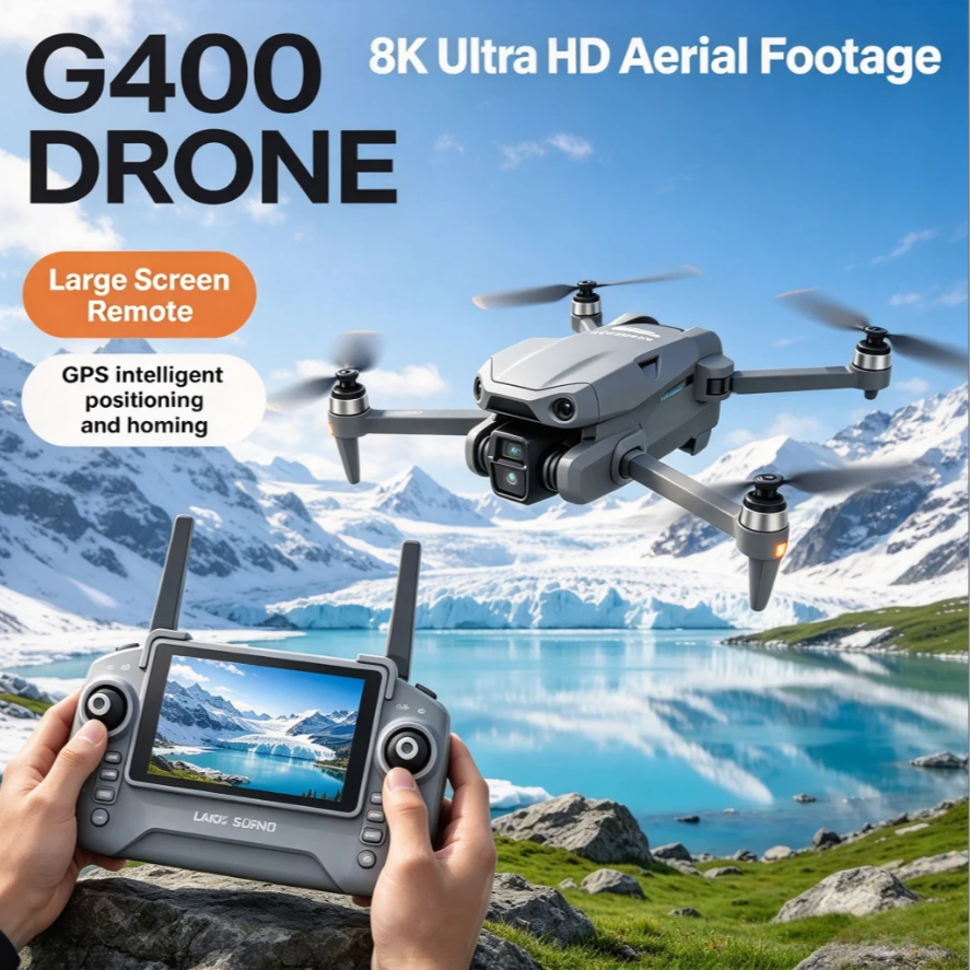 Original G400 GPS RC Drone Large Screen Remote Control 8K HD Camera Obstacle Avoidance 5G WiFi FPV Foldable Brushless Quadcopter