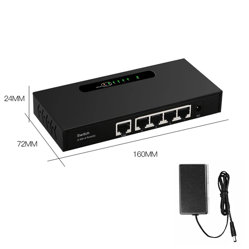 Interruptor de rede do gigabit do Desktop, ethernet, cubo do Lan, divisor do Internet, automóvel, 1000Mbps, 2500Mbps, 2.5G