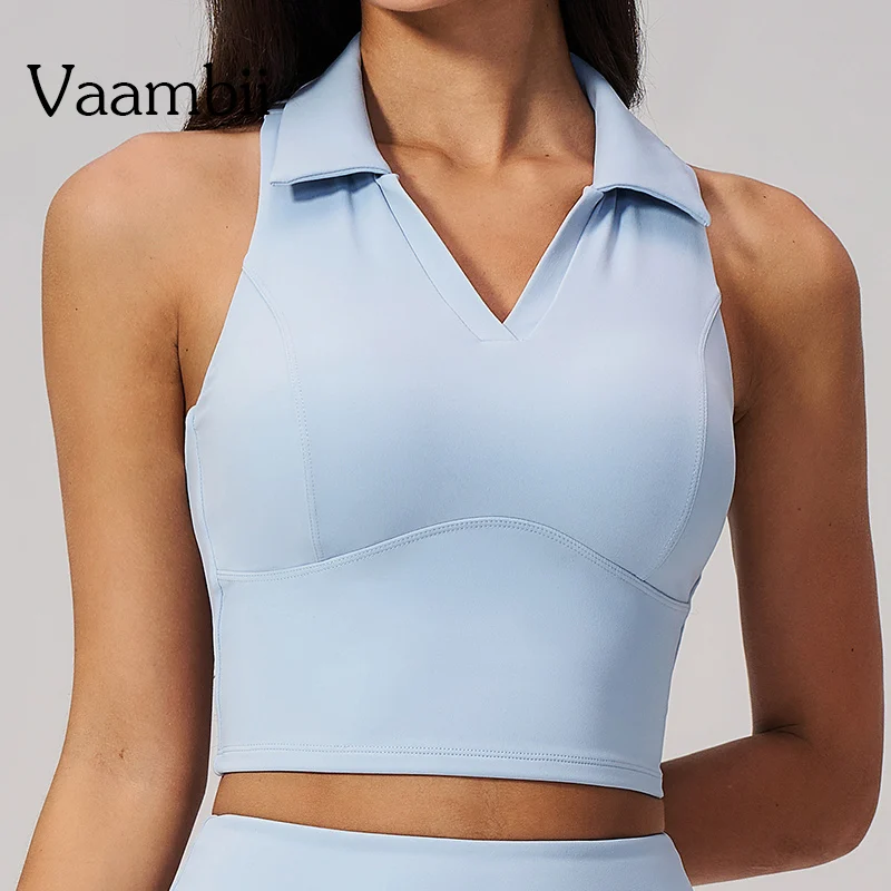 

Tennis Sleeveless Polo V Neck Fitness Yoga Dress Tank Women's Figure Show Sports T-shirt Ladies Running Fitness Shirt
