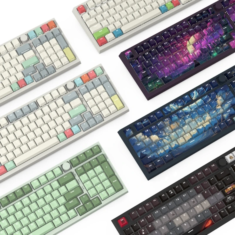 

PBT Backlit Keycaps, Double Shot Chinese Keycap Set, Five Sided Thermal Sublimations Mechanical Keyboard Keycap