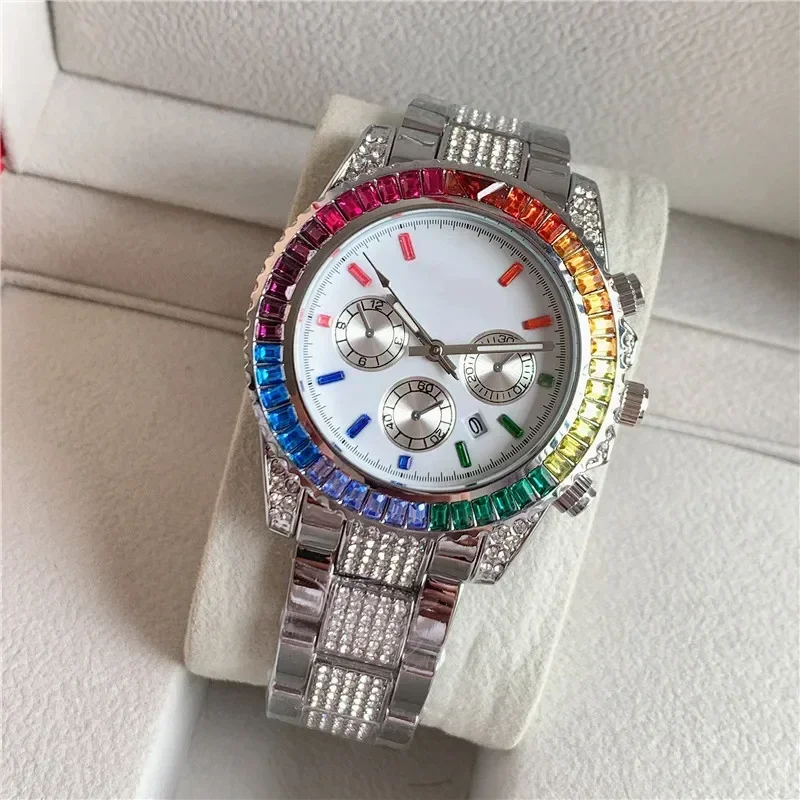 Fashion Colored Diamond High-quality Men's Quartz Watch ONOLA Silicone Tape Waterproof Watch Clock Man