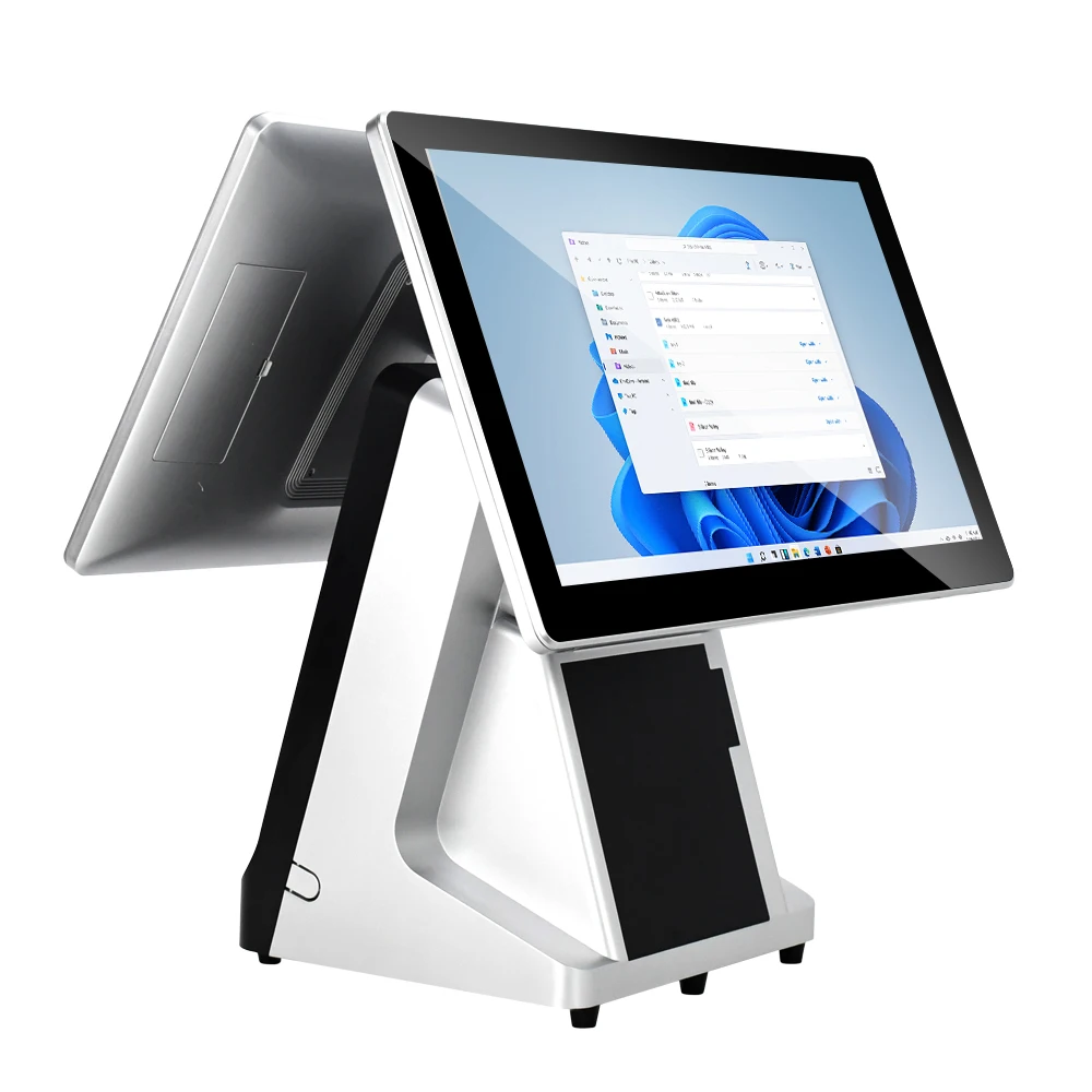 

Cash register end point Android Windows 15.6 inch dual touch screen POS system restaurant store and beauty salon