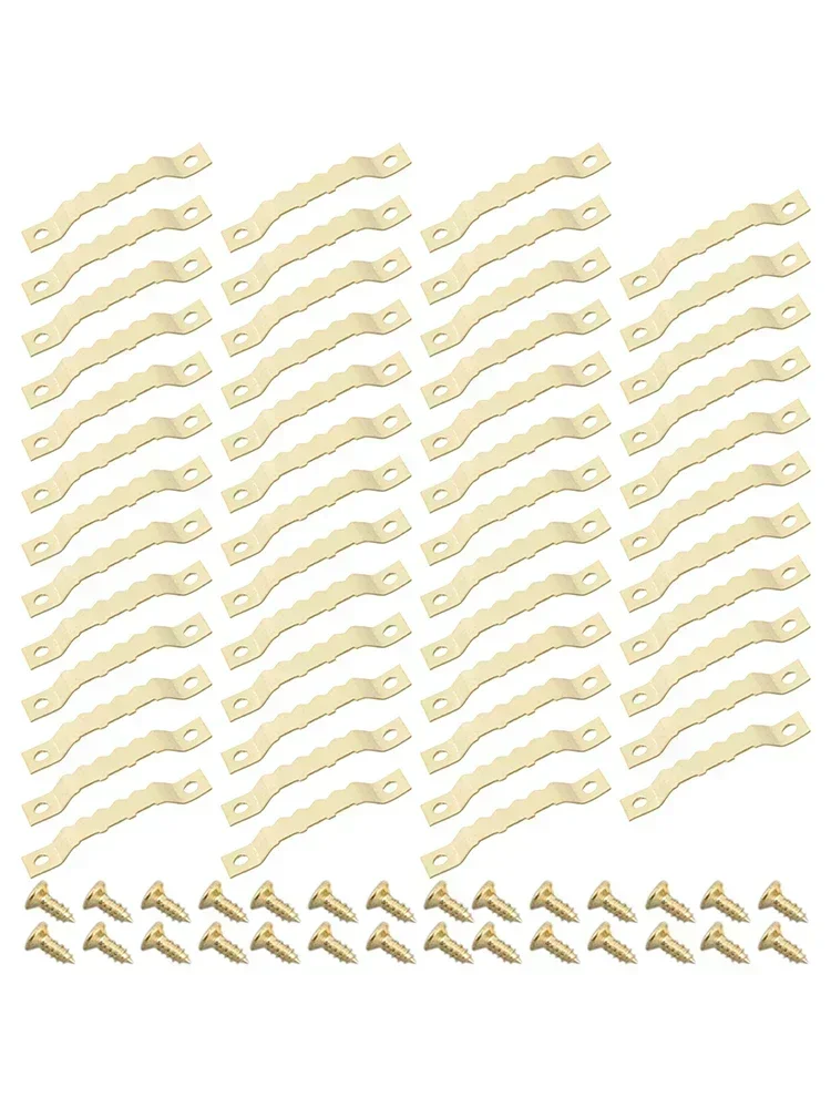 50 Pcs Set Golden Silver Black Sawtooth Picture Frame Hanger Hanging Photo Oil Painting Mirror Saw Tooth Hooks With Screws