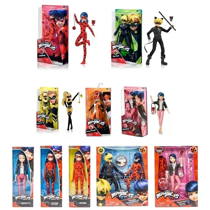 Palymates Miraculous Ladybug Cat Noir Marinette Queen Bee Rena Rouge Cartoon Doll Gift Toy Model Anime Figure Collect Ornaments