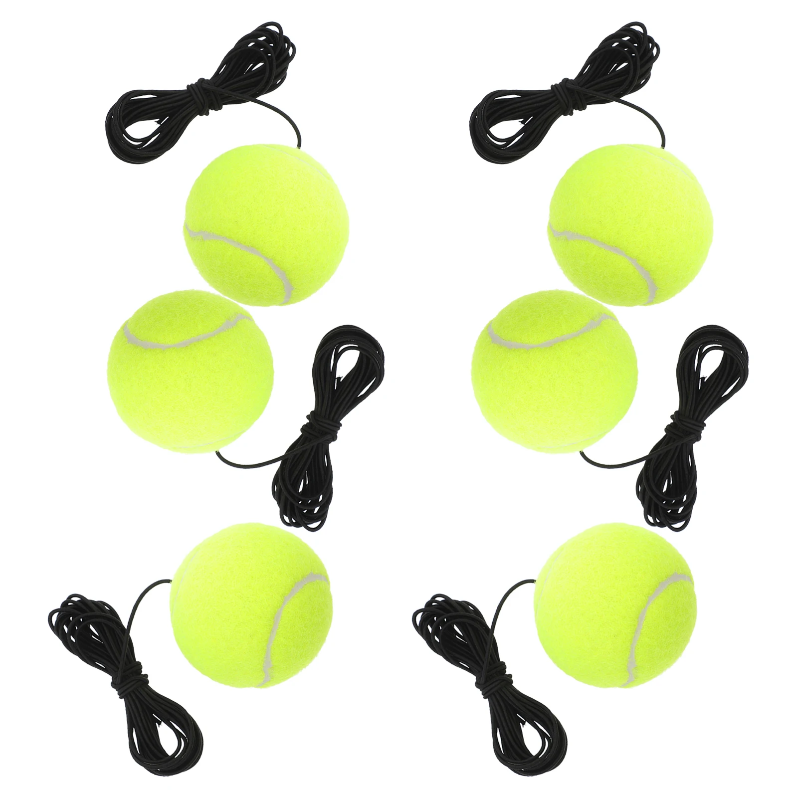 

6Pcs Elastic Rope Tennis Ball Rebound Tennis Trainer for Solo Practice Beginner Skill Development Lightweight Training Kit Home