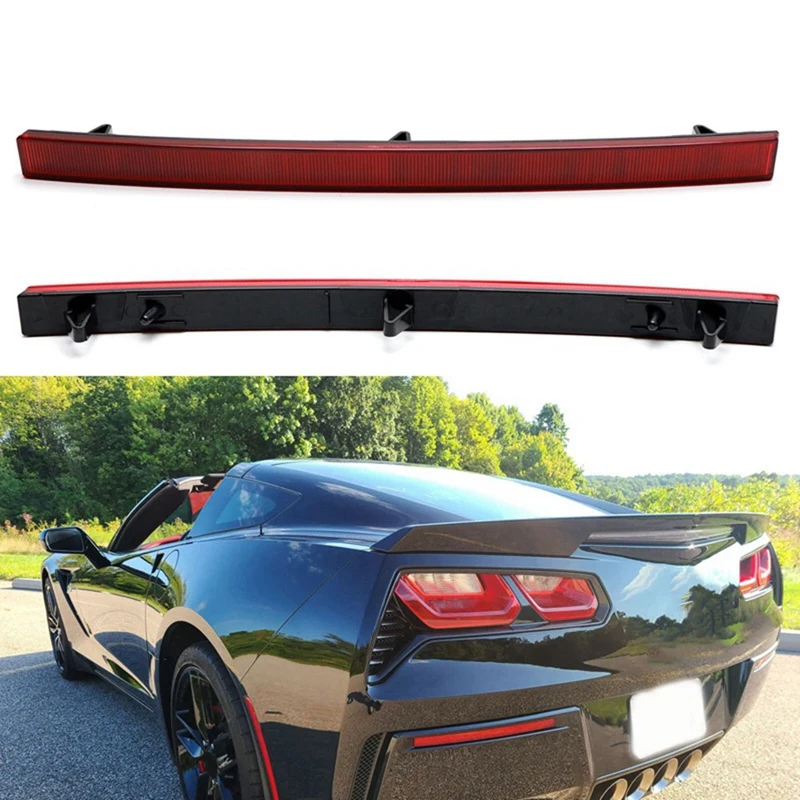 For Chevy Corvette C7 2014-2019 Red Lens Rear Bumper Reflector LED Lights 84031887 84031888 Car Tail Brake Lamp