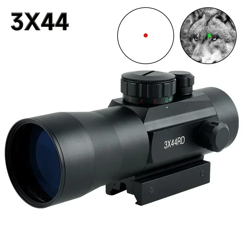 

Tactical 1X40 3X44 Red/Green Dot Sight Optic Reflex Scope Full Coating Compact Riflescope 11/20mm Rail Hunting Airsoft