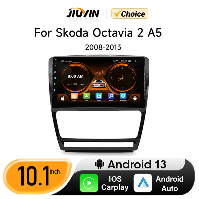 

JIUYIN Android12 Car Radio for Skoda Octavia 2 A5 2004-2013 Multimedia Video Player Navigation 2Din Stereo DVD Carplay Head Unit