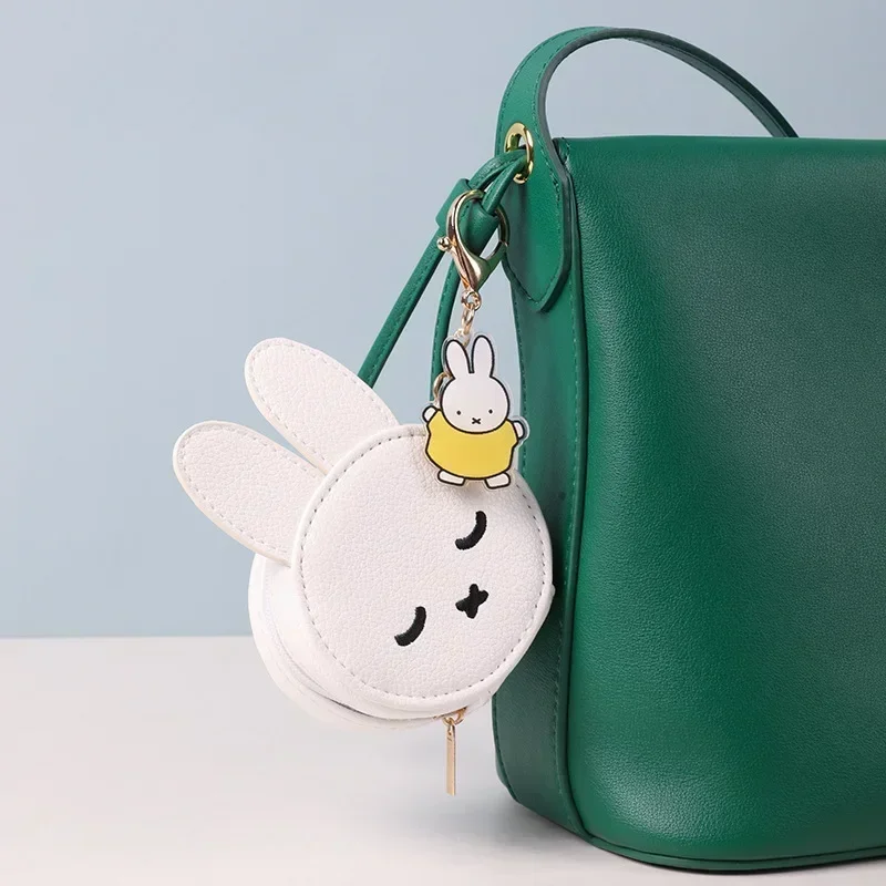 New Product Miffy Abbit Coin Wallet Earphone Bag Pendant Lovely Kawaii Key Buckle Small Gifts PU Fashion Female  Accessories