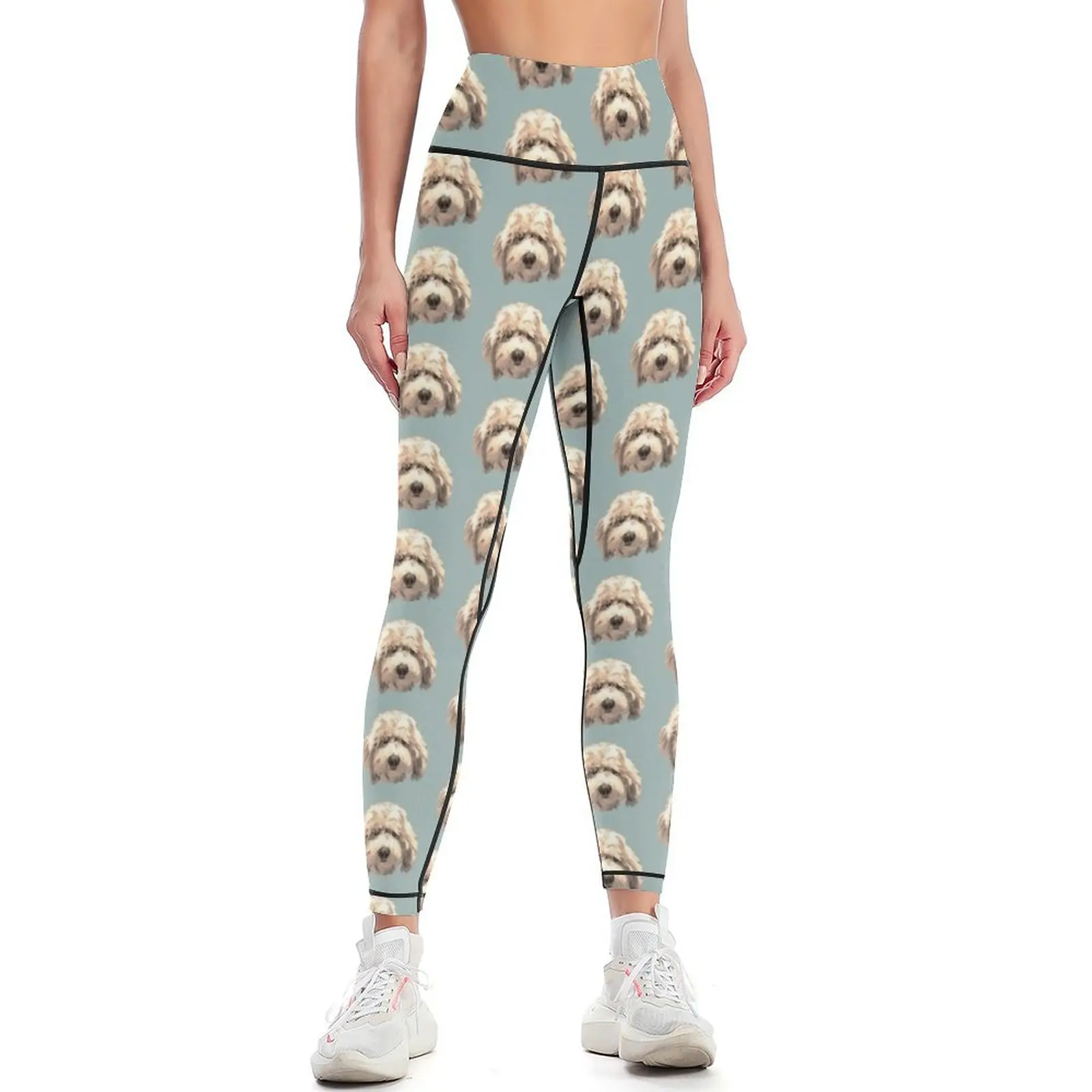 

Lucky Labradoodle Face ~ Golden Leggings leggins push up woman harem pants Women sportwear Womens Leggings