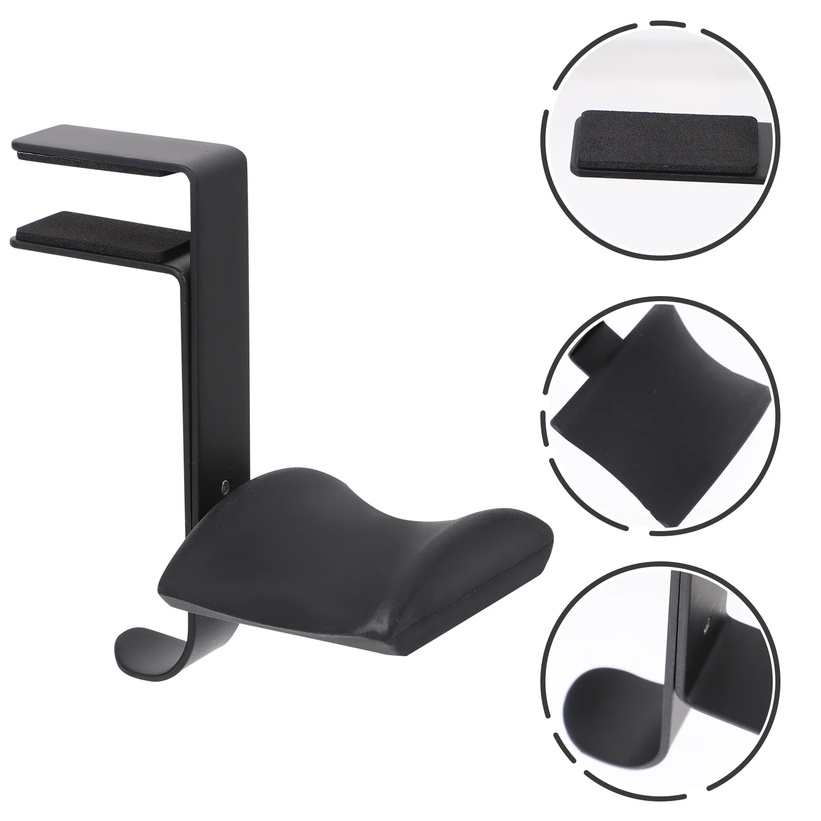 

Metal Headphone Stand Adjustable Height Headset Holder for Under Desk Mounting Soft PU Padding Protection Ideal for Gamers and