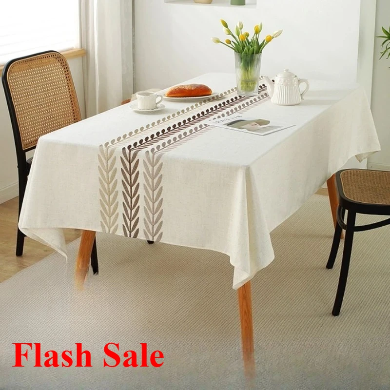 

Nordic tablecloth fabric imitation cotton and linen small fresh coffee table simple dining table rectangular tablecloth