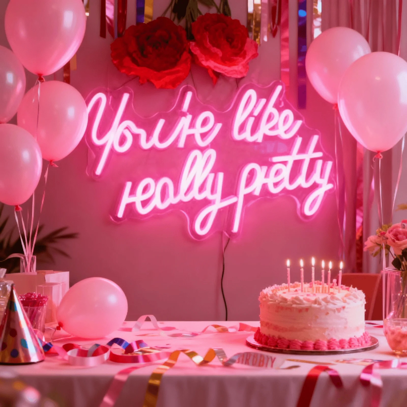 

LED Neon U Like Really Pretty USB Powered Neon Signs Night Light 3D Wall Art & Game Room Bedroom Party Decor Lamp Signs
