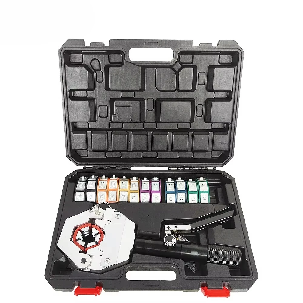 FS-7842 Manual Handheld Hydraulic AC Hose Fitting Crimper Kit Hexagonal Crimping Type A/C Tool