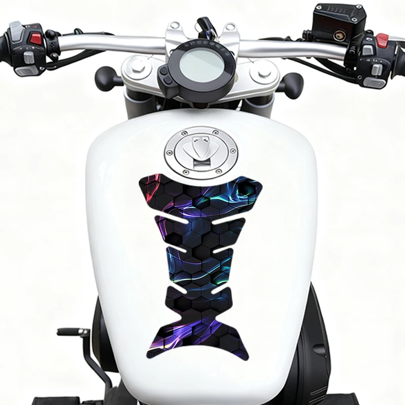 

2 pieces per set motorcycle fuel tank sticker Iridescent Honeycomb Light Shadow Anti-scratchfilmmaterialprotection sticker vinyl