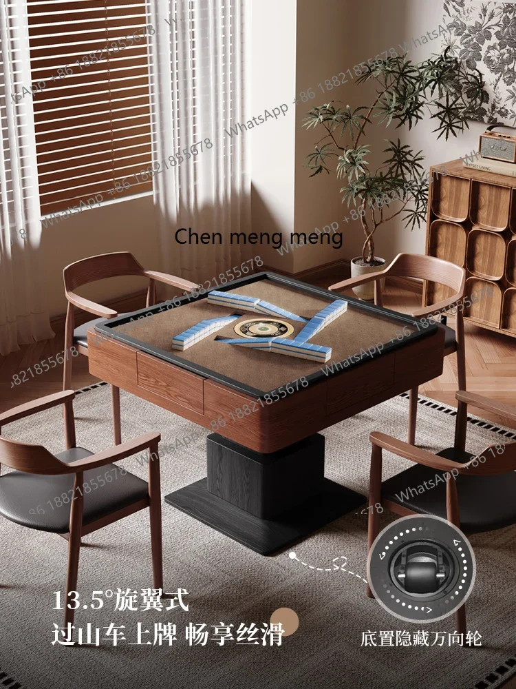 Z136 93 Roller Coaster Mahjong Machine Tea Table One Solid Wood Household Automatic Multifunctional Lifting Mahjong Table