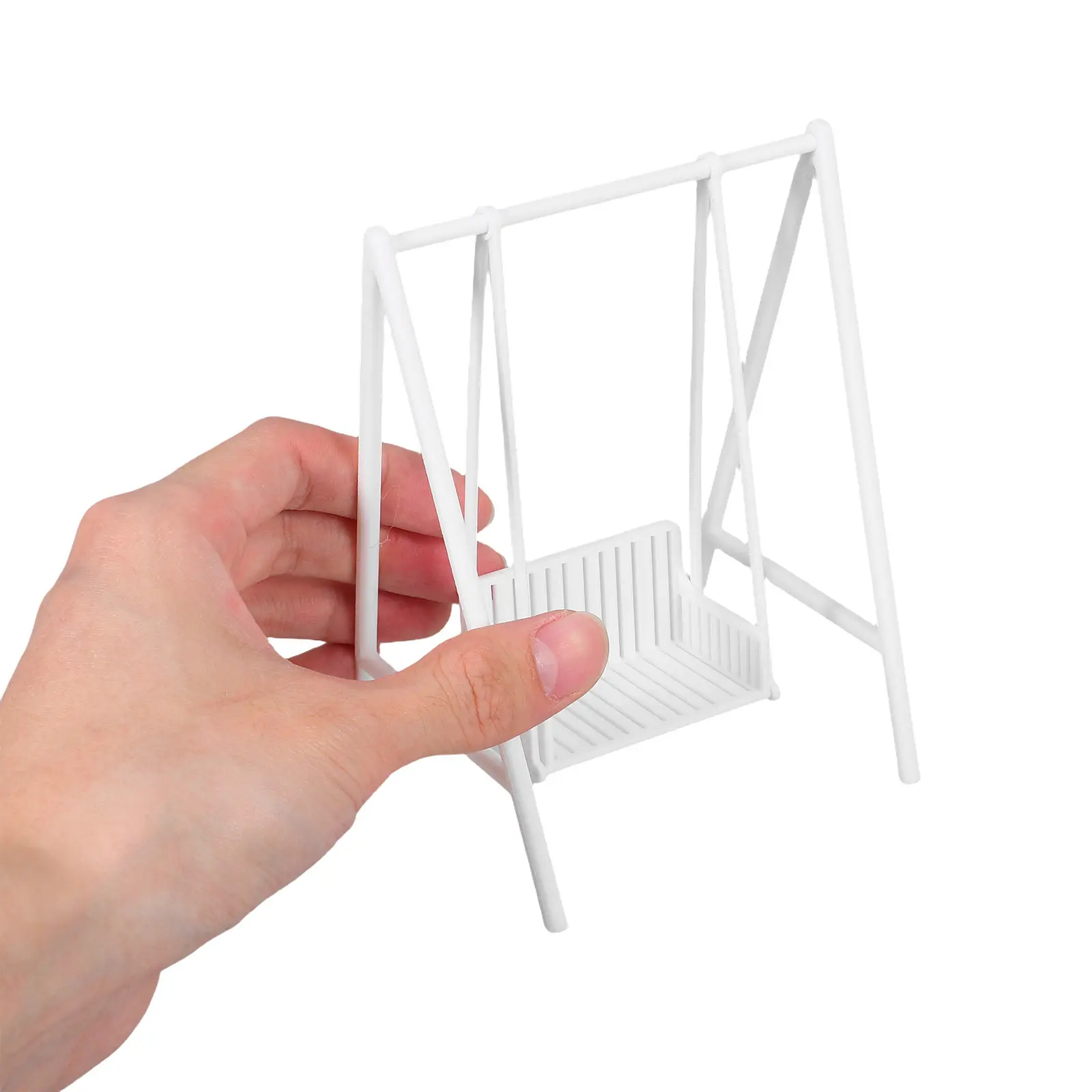 

Dollhouse Miniature Garden Swing 1:12 Scale Plastic Decorative Hanging Chair Tiny Outdoor Scene Prop Lifelike Mini Furniture
