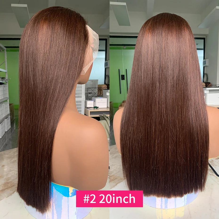 Pelucas sin pegamento 5x5 Wear and Go 2x6 peluca con cierre vietnamita 100 cabello humano marrón sedoso hueso recto 13x6 pelucas frontales de encaje Bob 250