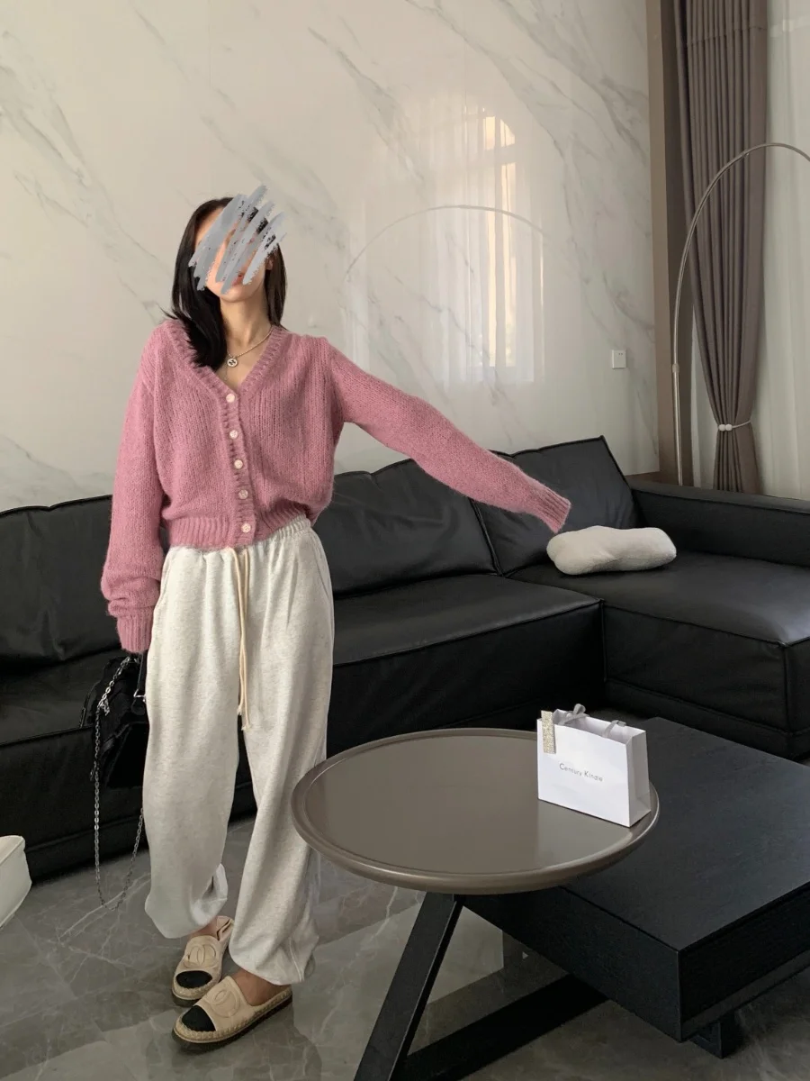 

Стильные свободные брюки Bling Bubble с завязками, удобные повседневные брюки с высокой талией, длинные хлопковые прямые брюки, осенняя мода