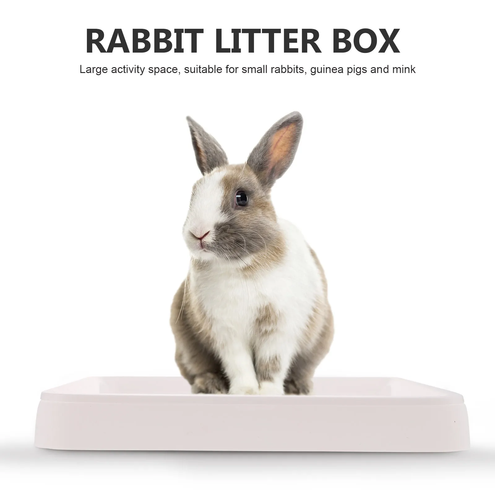 

Rabbit Litter Box Rectangular Hamster Training Potty Fixed Point Design Large Activity Space Easy Install Anti-Slip Thick Bottom