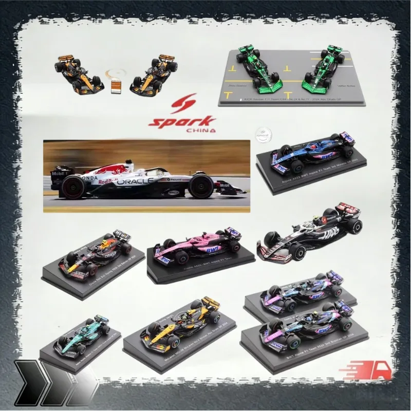 spark-1-64-f1-audi-mclaren-norris-pizzazz-racing-car-model-a-gift-toy-for-friends-a-collection-decoration-item