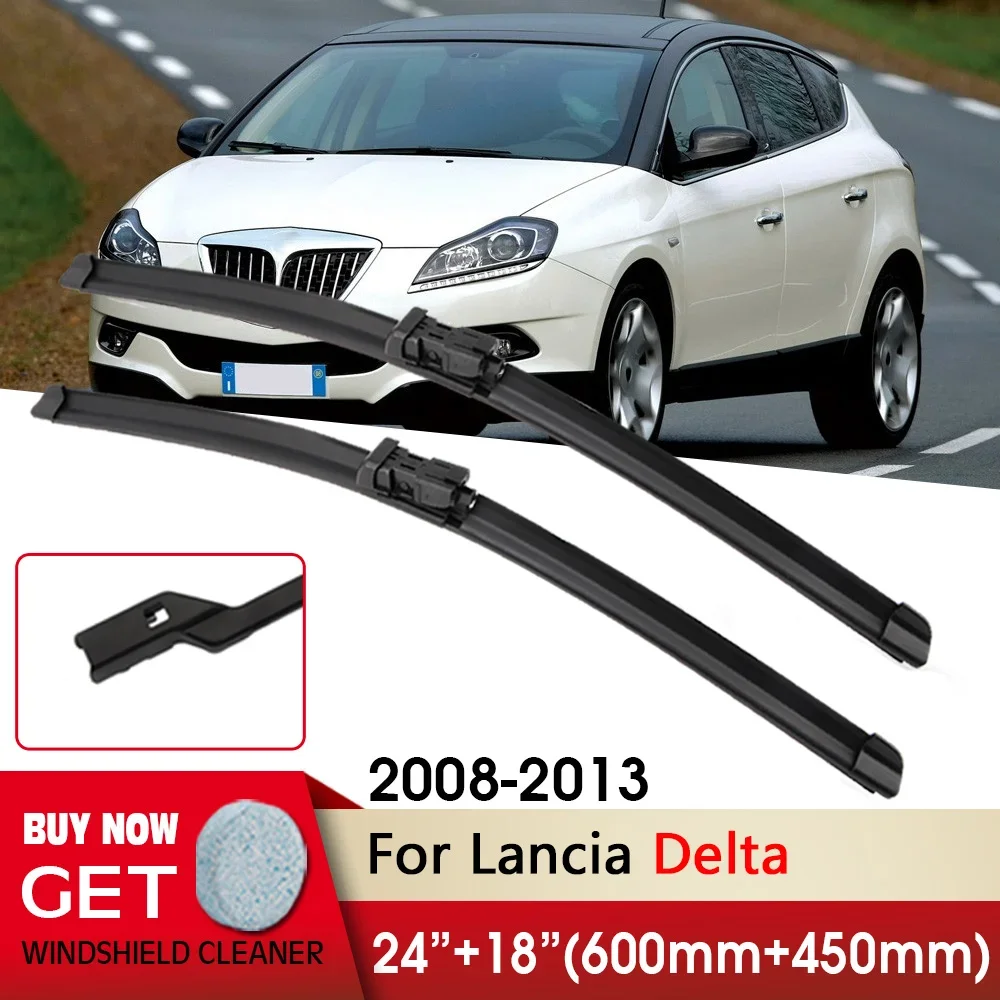 

Car Wiper Front Wiper Blade 24"+18" For Lancia Delta 2008-2013 Fit push button Front Windscreen Wipers Auto Accessories