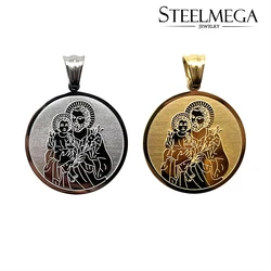 STEELMEGA Stainless Steel Pendant of Saint Joseph Medal