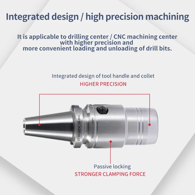 Bt30/40 hsk40/50e/63a-hdc 75l-110l dinamicamente equilibrado cnc ferramenta hidráulica haste hc12/20 braçadeira de bobina pinça elástica clipe