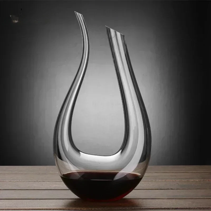 High Grade 1500ML Crystal U-shaped Wine Decanter Gift Box Harp Swan Decanter Creative Wine Separator Wine Set  Decanter Set