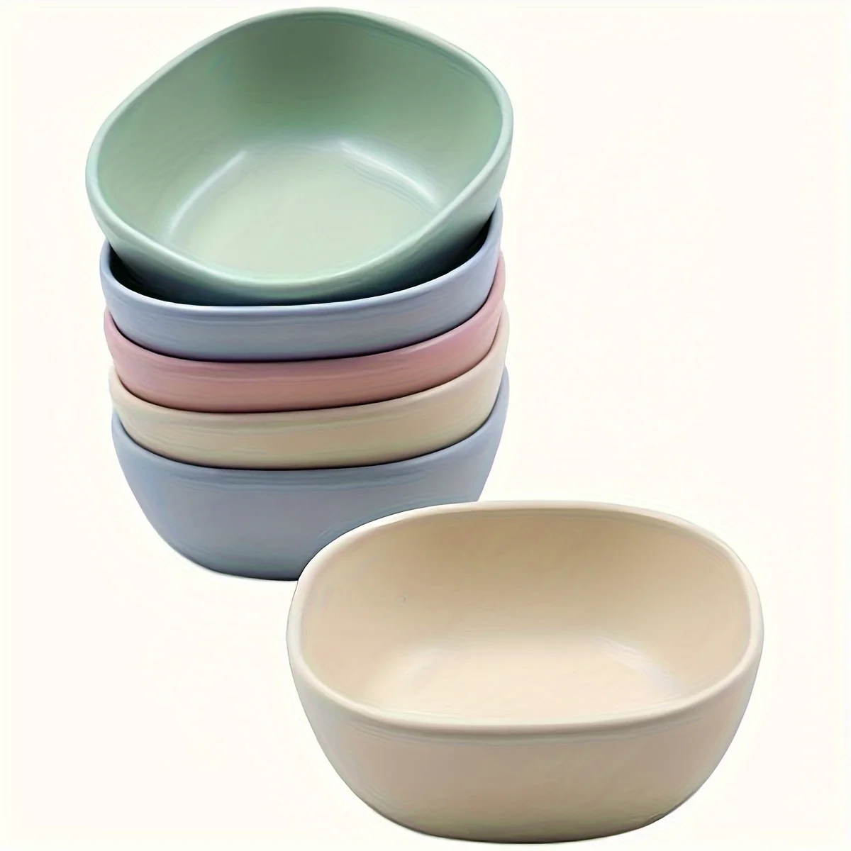 

6PCS 4.5 OZ Small Dessert Bowl, Mini Bowl Non Crushable Kitchen Dish with Sauce Seasoning Snacks Appetizer (Multi colored)