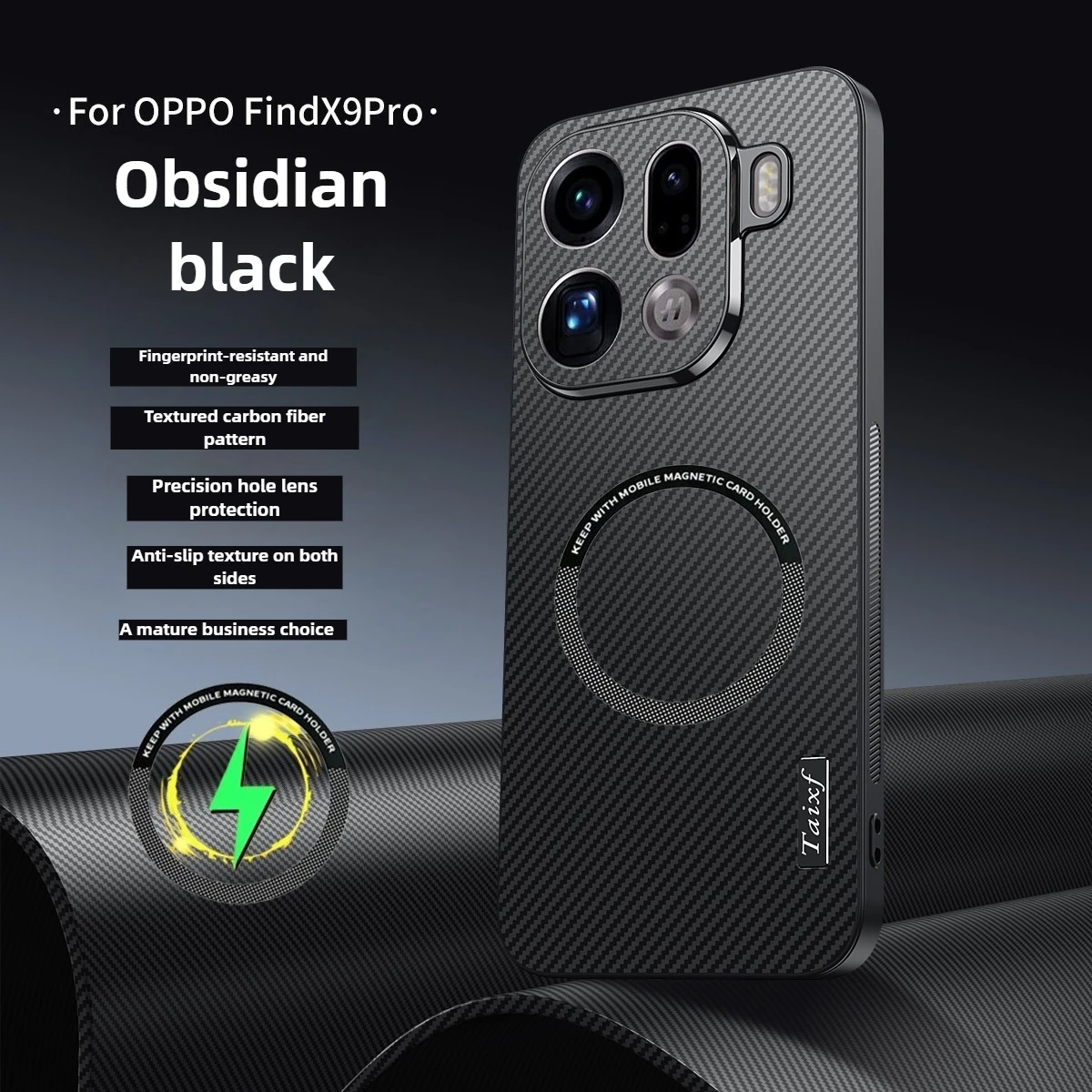 Kevlar For Magsafe Magnetic Phone Case For OPPO Find X9 Pro Carbon Fiber Wireless Charging Anti-fall Shock Absorption Phone Case
