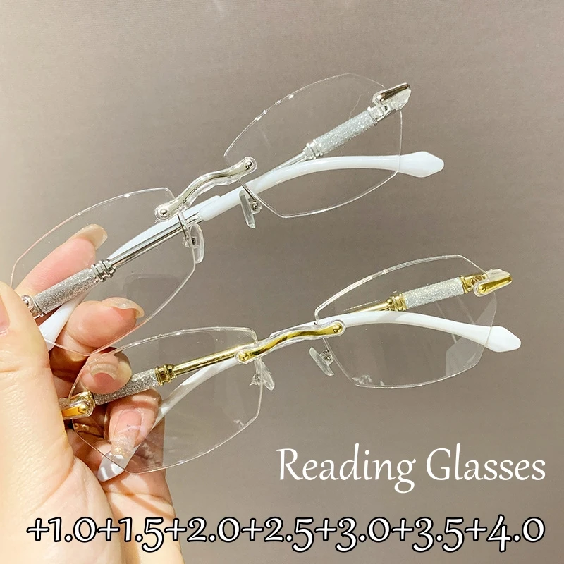 

Ultralight Women's Diamond Reading Glasses Luxury Transparent Eye Protection Computer Glasses Presbyopia Unisex HD Hyperopia