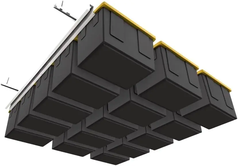 Tote Slide PRO Overhead Garage-opbergrek - Organiseer tot 15 opbergbakken op het plafond