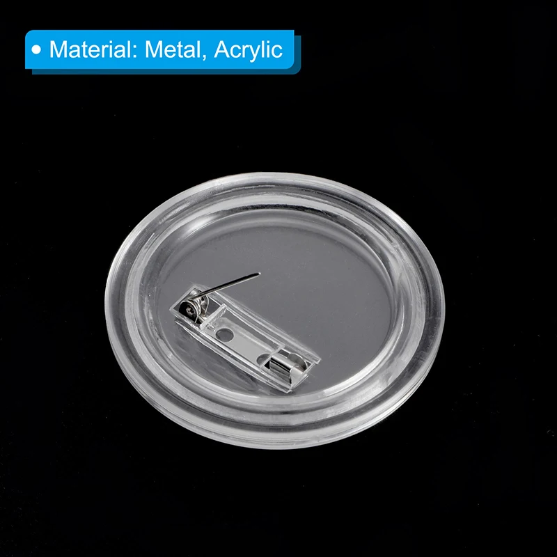 12/25/50pcs Acrylic Button Pins Badge Round Clear Pins Blank Buttons Badges Kit for Christmas Craft DIY Badges Making Supplies
