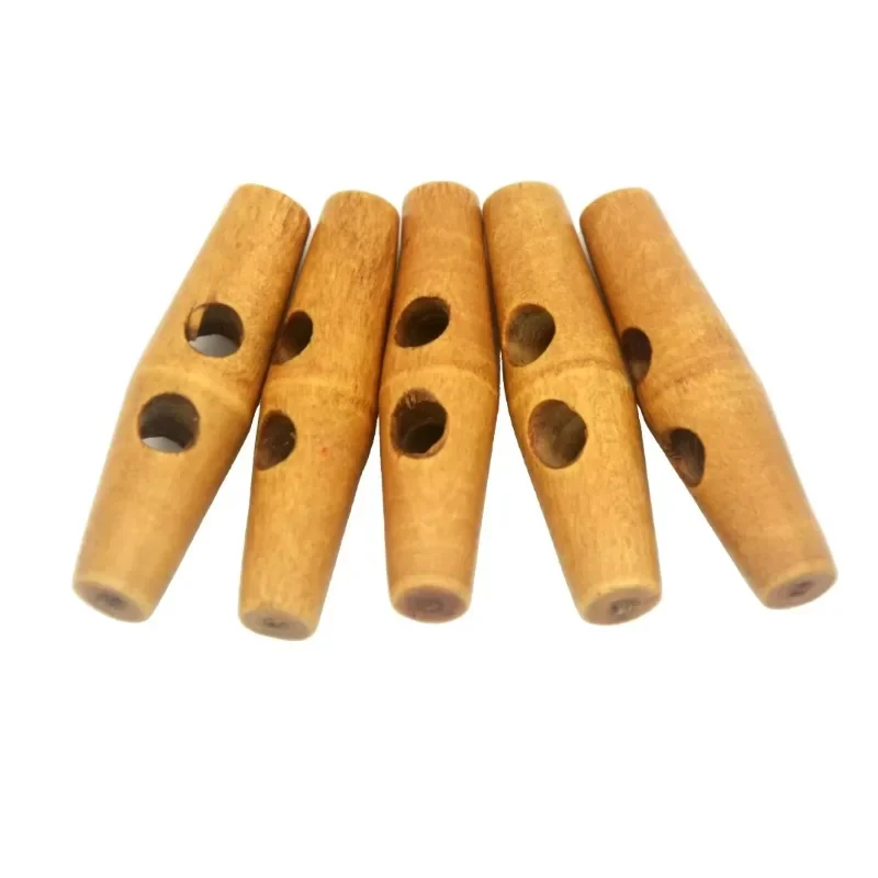 20Pcs Brown Olive Buttons 2 Hole 48MM Cow Horn Wooden Button for Coats Sweaters Sewing Accessories Handmade Bag Decorative