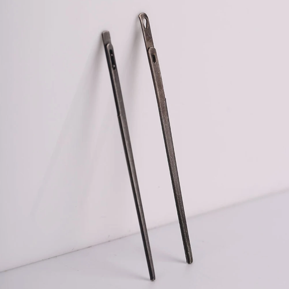 

2Pcs Steel Needles Durable Reliable Leathercraft Lacing Hand Stitching Crafting Supplies Needle