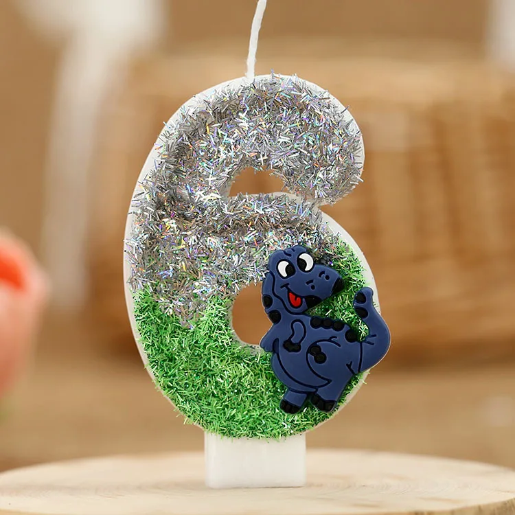 2025 vela digital criativa série dinossauro bolo de aniversário vela decorativa embalagem individual transfronteiriça venda quente