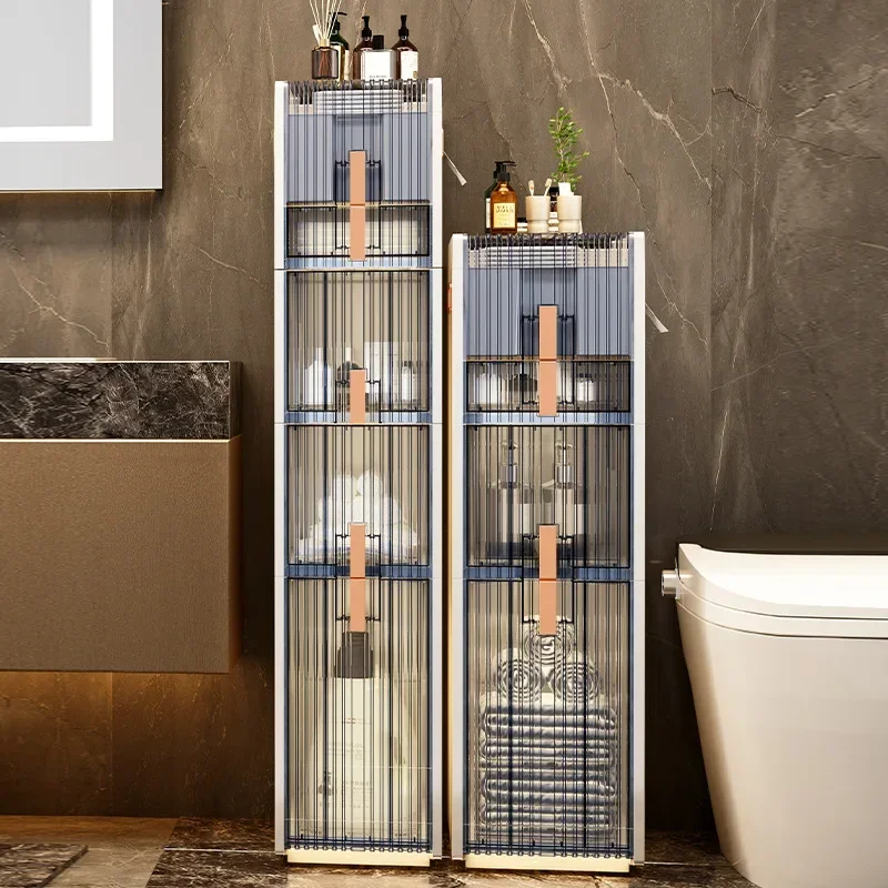  Narrow Bathroom Storage Cabinet Slim Toilet Gap Organizer Compact Crevice Cart Floor-to-Ceiling Space-Saving Unit