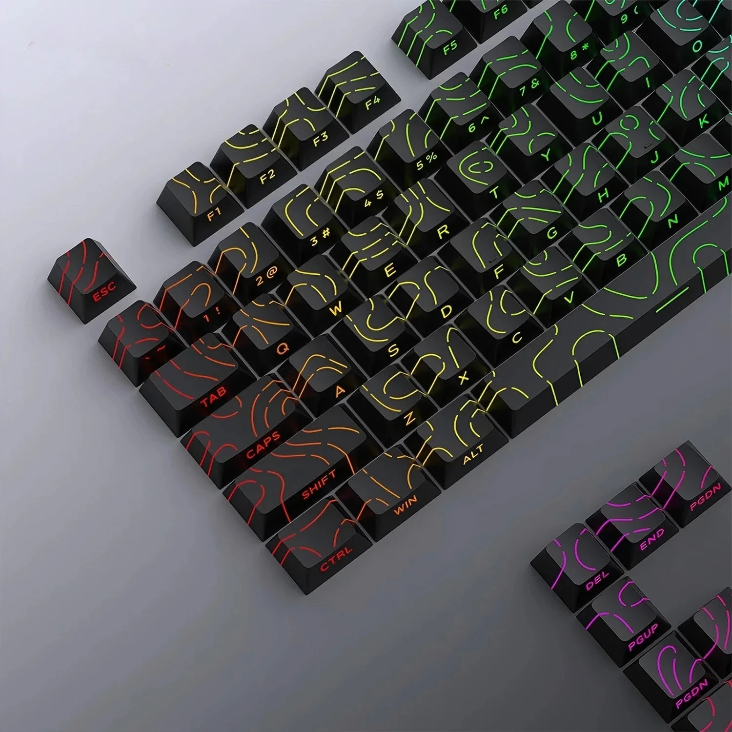 Gaming Console Letters - New Topographic Keycaps 4.0 Version Shine