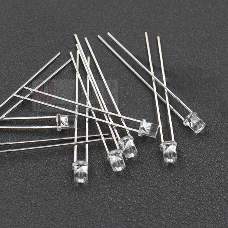 1000Pcs 3Mm Clear Led Flat Top Lampen Diodes Chip, lange Been Licht Kralen F3 Led Emitting Diodes Ww/W/R/G/B/Y Verlichting diy Lamp