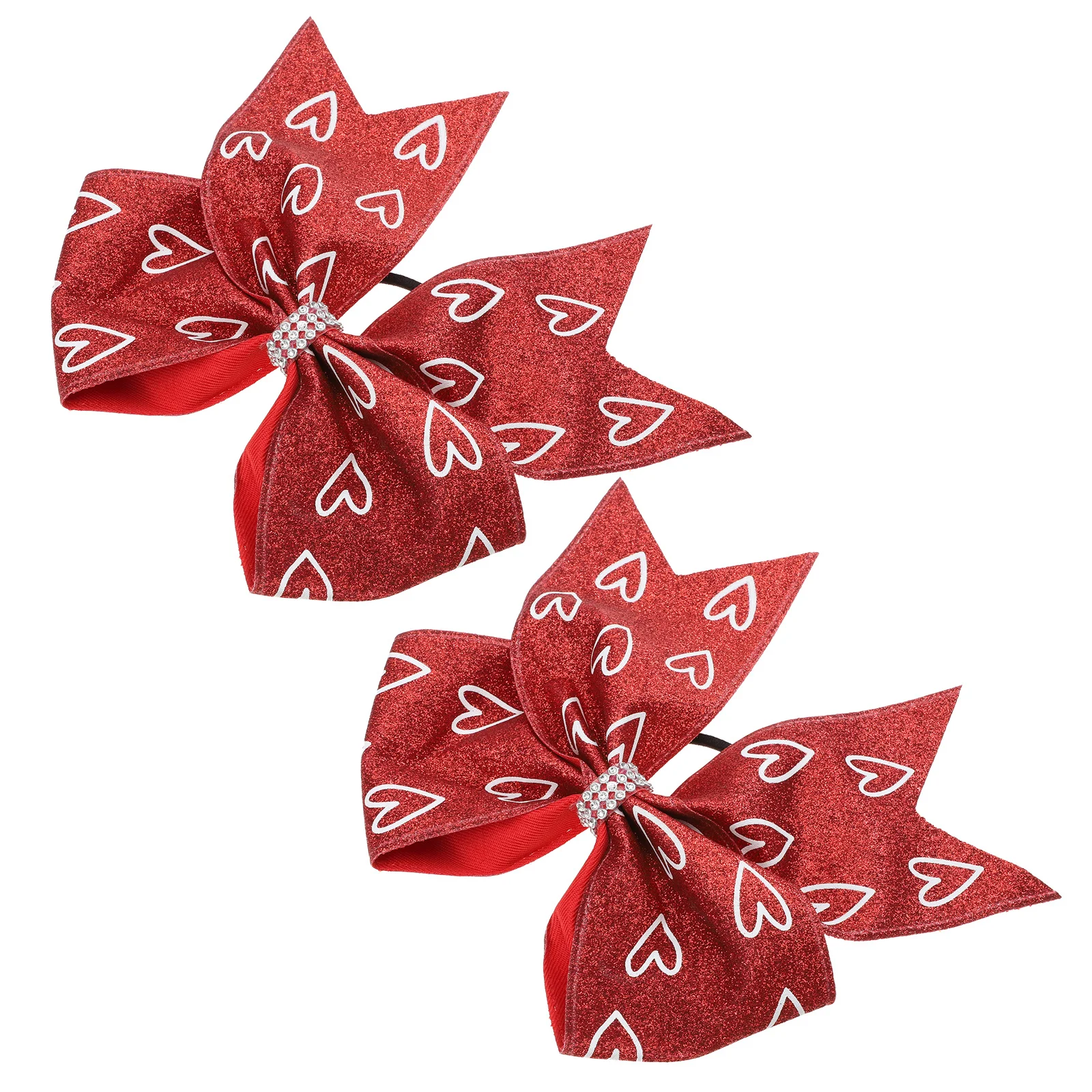 

2pcs Love Heart Accessories Bowknot Ponytail Holders Flexible Lightweight Bow Hair Ropes Valentine'S Day Scrunchies Braid Tools