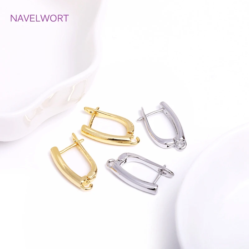 Smooth Lever-Back Earring with Open Ring 14K Gold Plated Earring Hook Clasps Findings DIY Jewelry Making Accessories Wholesale