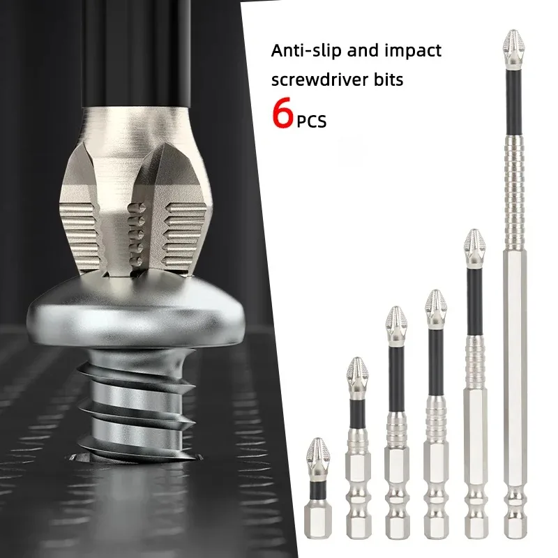 Magnetic Screwdriver Bit Alloy Steel Anti-Slip Long Drill Bits 1/4 Shank PH2 Head Screwdriver Bit Hand Tools 25-150mm