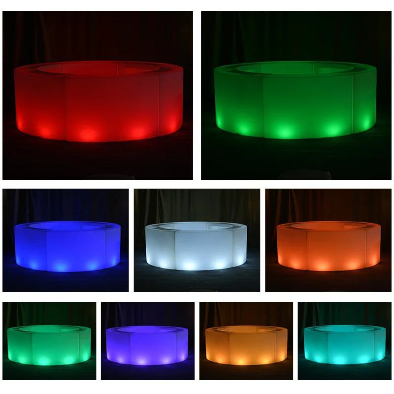 LED luminous wine bar, event creative movable combination colorful round table cocktail party