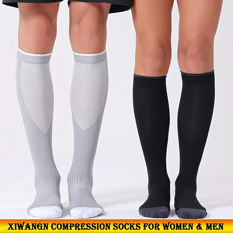 1/4 Paar Kompressionssocken für Herren und Damen, 20–30 mmHg – Durchblutungssocken, geeignet für Pflege und Reisen – weiche, atmungsaktive Sportsocken – Detail 12