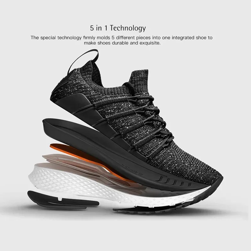 Xiaomi Mijia Sneaker 2 Running Shoes Sport Uni-moulding Shock-absorbing Fishbone Lock System Elastic Knitting Vamp for Men