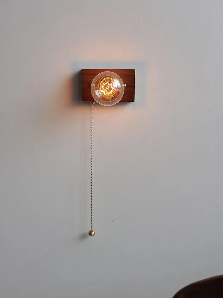 Nordic Wood Art Wall Lamp Minimalist Bedroom Bedside sconce Bathroom Mirror Front  Corridor Aisle Stair Balcony image 2