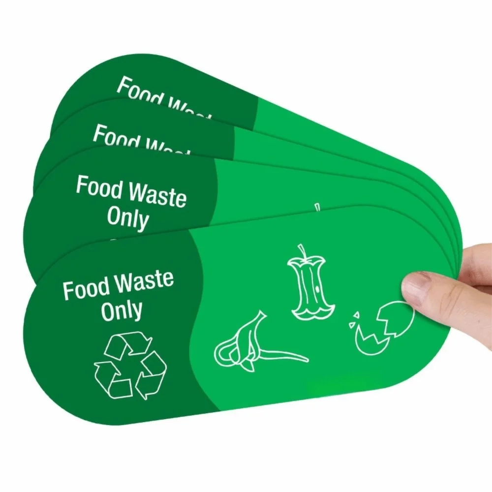 Recycling Sorting Trash Bin Sticker Vinyl Waterproof Mixed Recycle Stciker Adhesive Logo Decals Trash Can Sticker Label