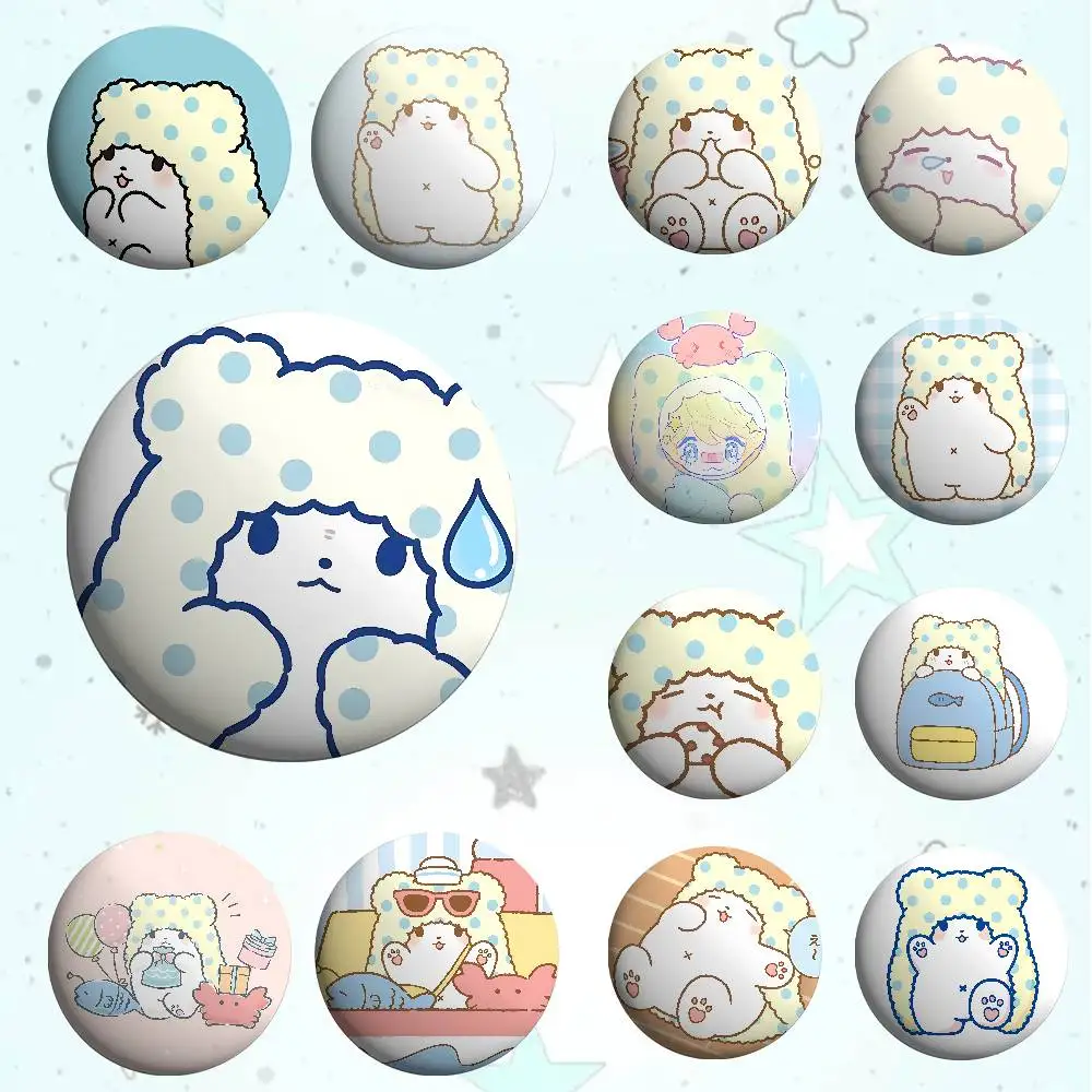 

Cute M-Marumofubiyori Badges Fans' Cartoon Lapel Pins Brooch Emblem Trinkets Gifts Folks Backpack Decor Jewelry Pieces